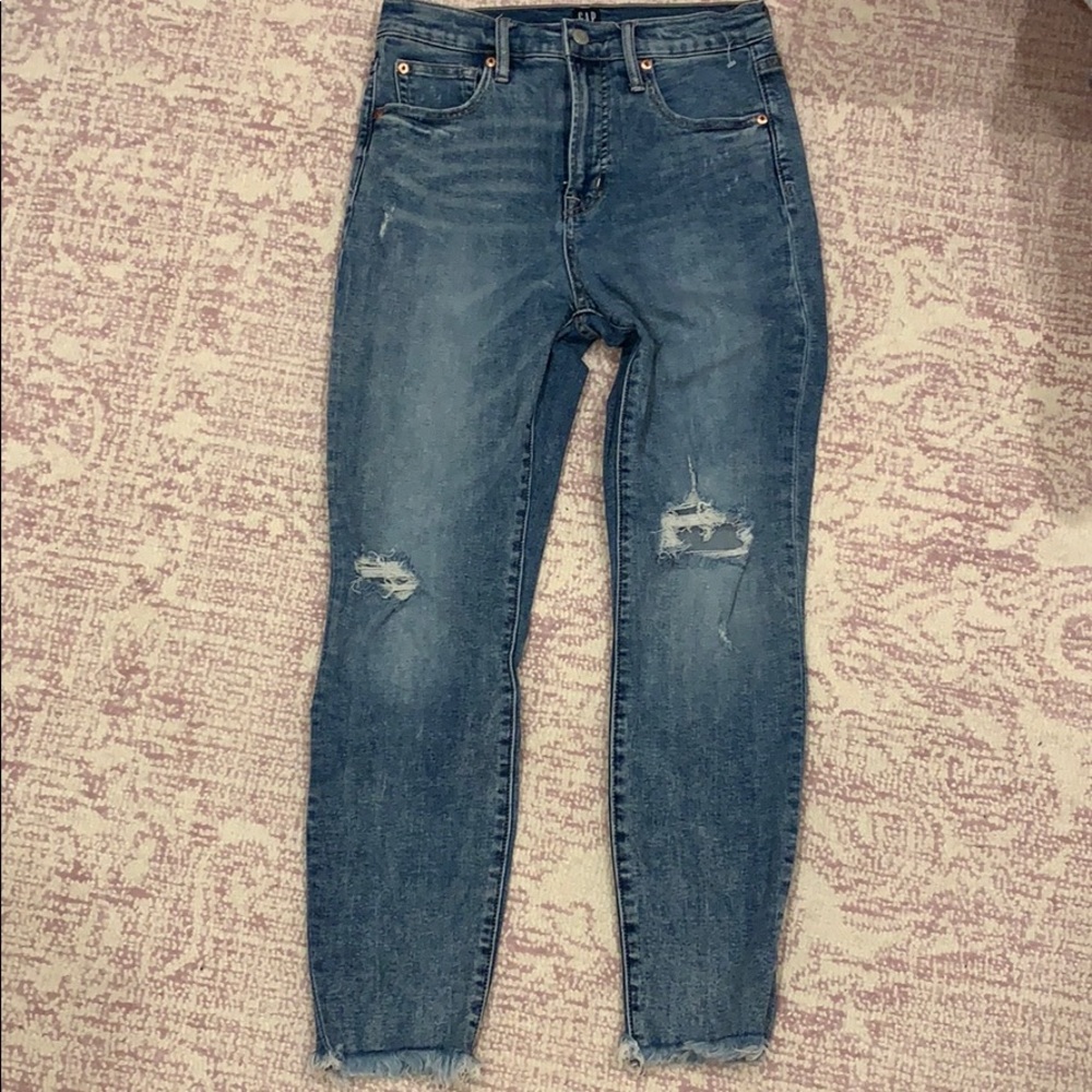 Gap distressed skinny jeans